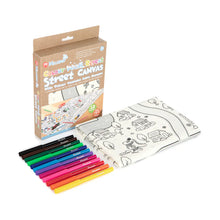 Load image into Gallery viewer, Coloring set with canvas, markers, and packaging on a white background