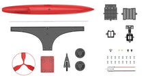 Load image into Gallery viewer, Photo of black and red parts for racer.