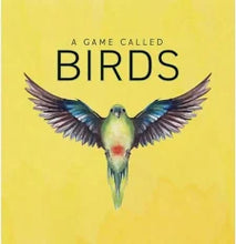 Load image into Gallery viewer, Book cover with a Orange Bellied parrot illustration and 'A Game Called Birds' text on a yellow background
