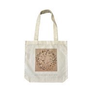 white tote bag with birds