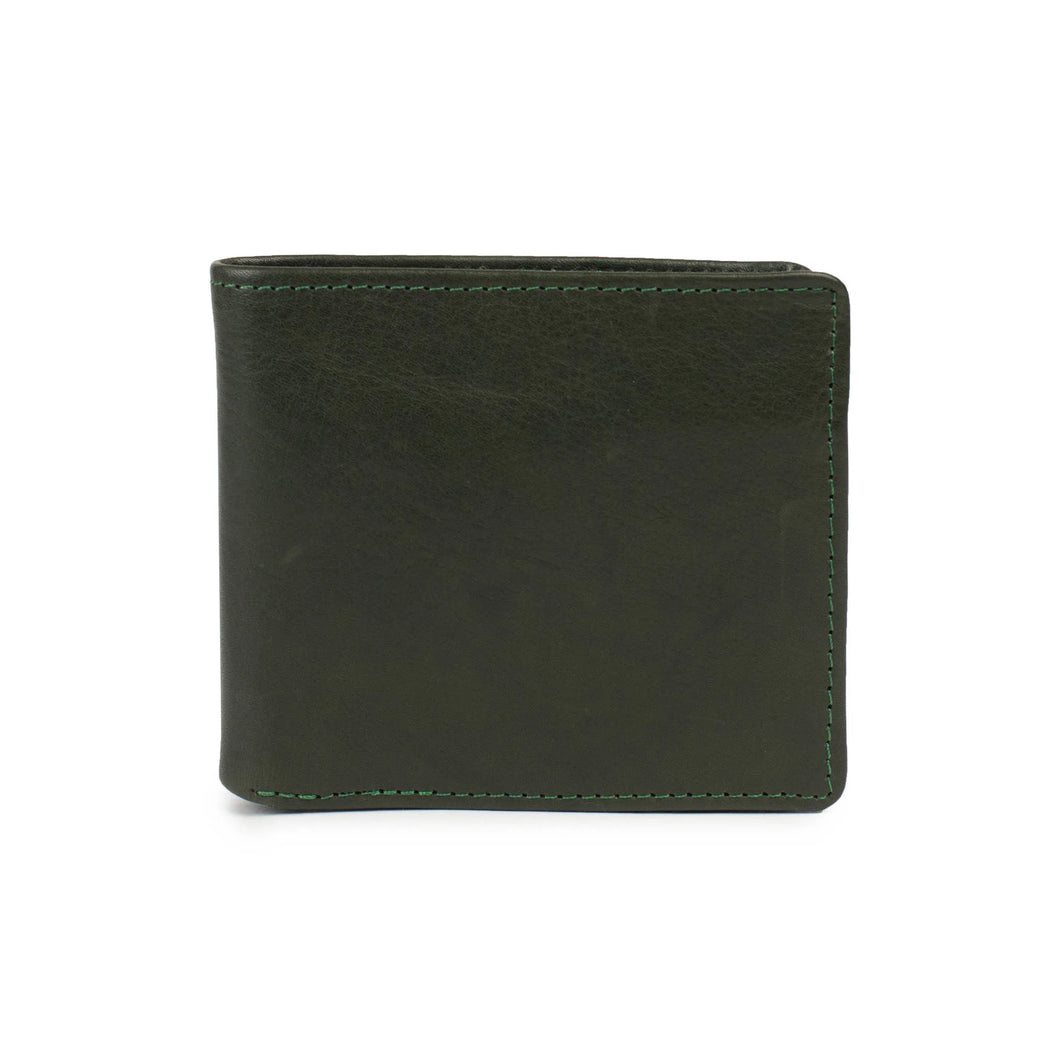 A green leather wallet.