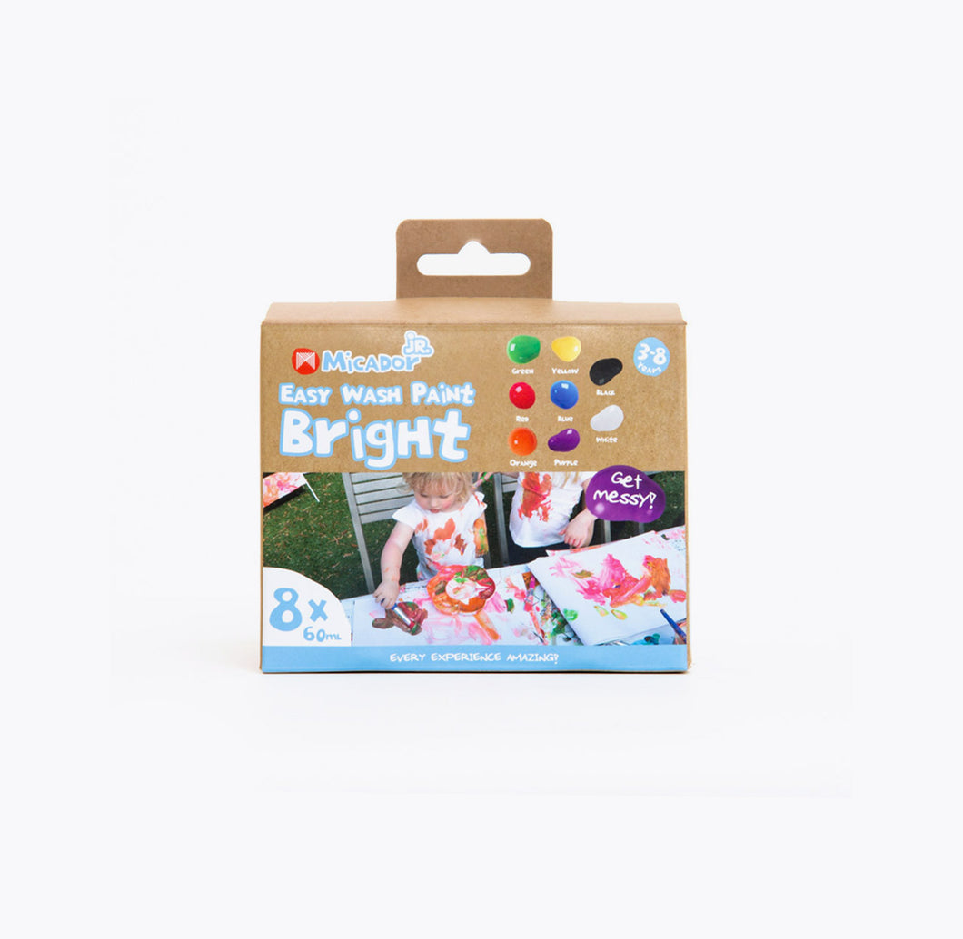 Box of Micador Easy Wash Paint Bright set on a white background