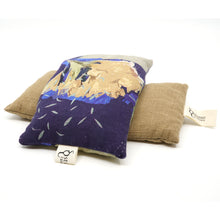 Load image into Gallery viewer, One pattered blue heat pack, one dark oatmeal colour heat pack.


