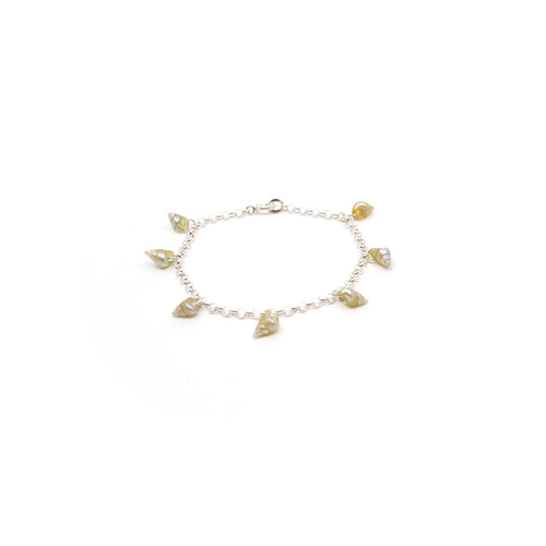 Maireener shells and silver chain bracelet.