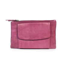 Load image into Gallery viewer, A bright pink leather wallet.
