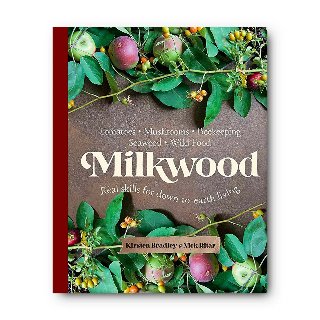 Book cover of 'Milkwood' with natural elements background