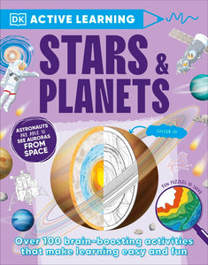 Bright purple cover with planets and an astronaut.