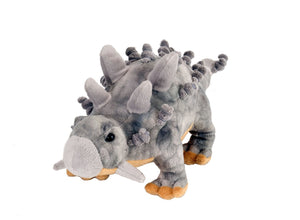 Grey and tan spikey plush toy.