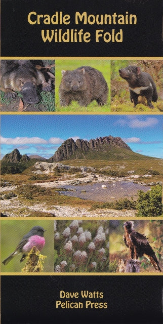Photos of a platypus, wombat, Tasmanian Devil, birds and Cradle Mountain.