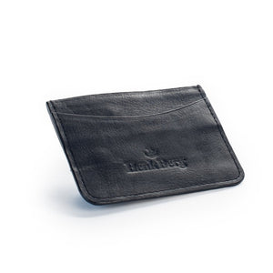 Small black leather wallet.