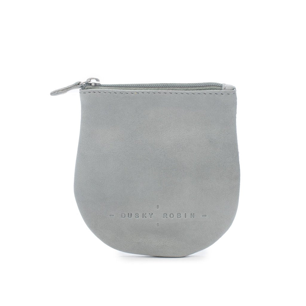 Light grey leather coin purse.