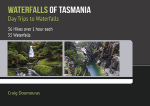 Two photographs of waterfalls around Tasmania.