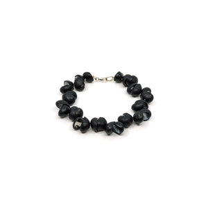 Jeanette James black crow bracelet with silver clasp.