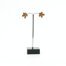 Load image into Gallery viewer, Blackwood timber flower shape stud earrings.
