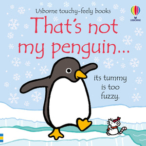 Illustration of a penguin with a fuzzy tummy to touch.