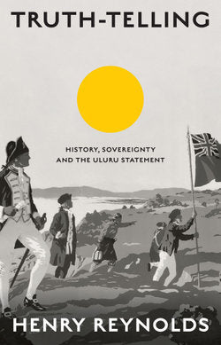 Landing of Captain Cook at Botany Bay, with yellow sun.