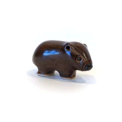 Stylised ceramic wombat collectible ornament.
